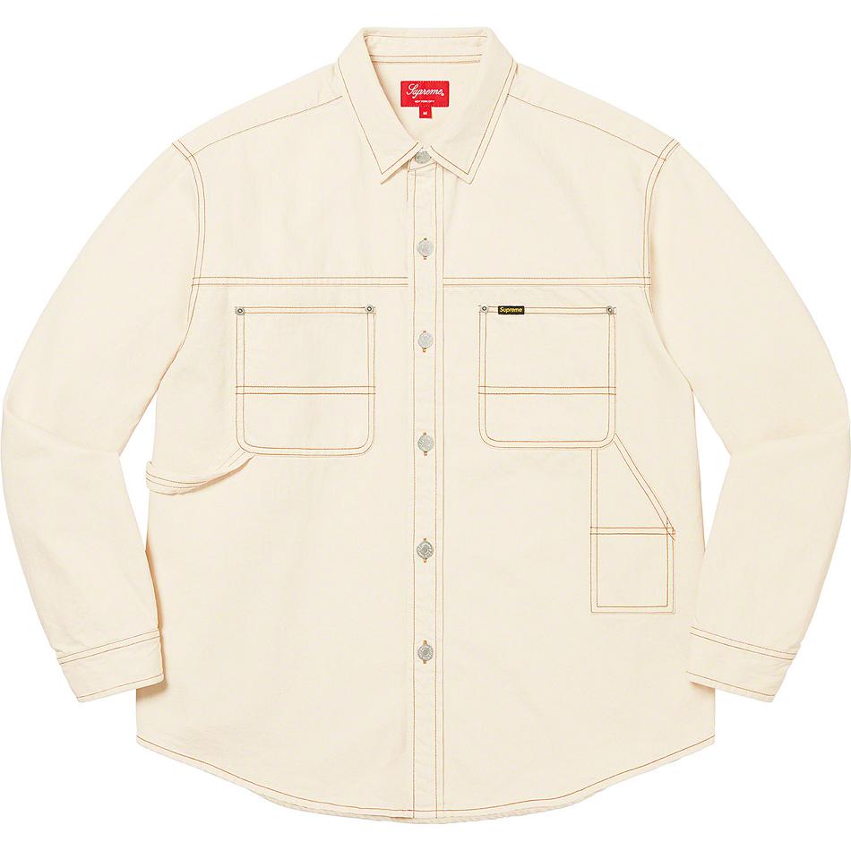 Beige Supreme Denim Painter Shirts | PH389DN