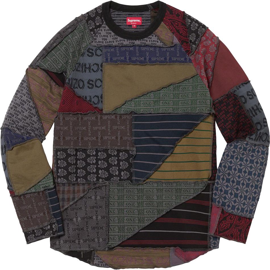 Black / Multicolor Supreme Patchwork Jacquard L/S Top Sweaters | PH325QZ