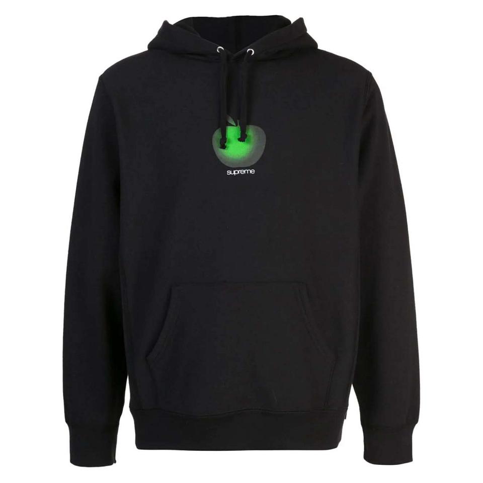 Black Supreme Apple Logo Hoodie | PH490PQ