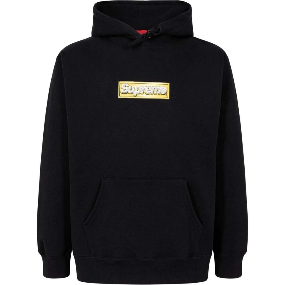 Black Supreme Bling Box Logo Hoodie | PH489OR