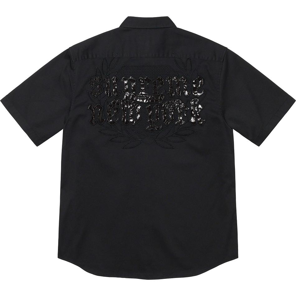 Black Supreme Croc Patch S/S Work Shirts | PH387AP