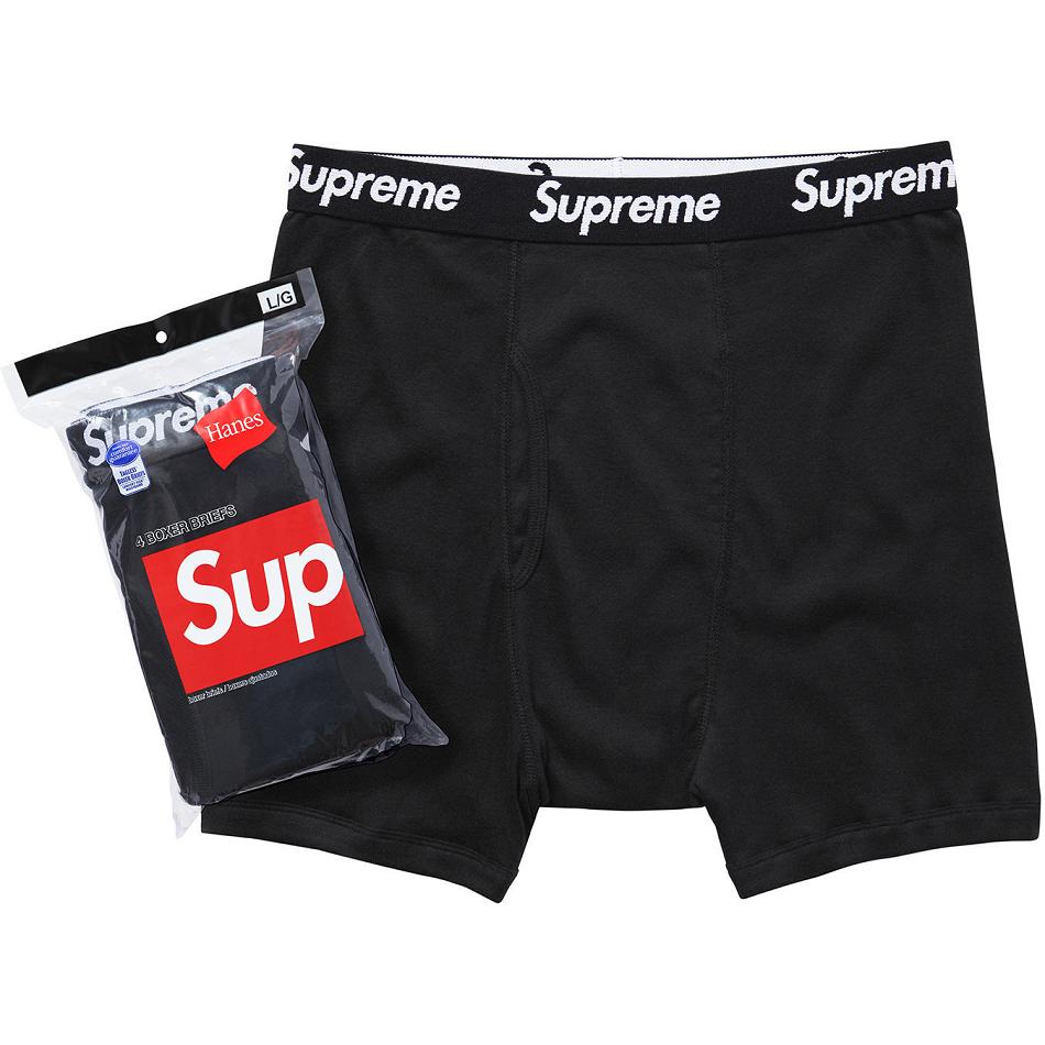 Black Supreme Hanes® Boxer Briefs (4 Pack) Underwear | PH102SO