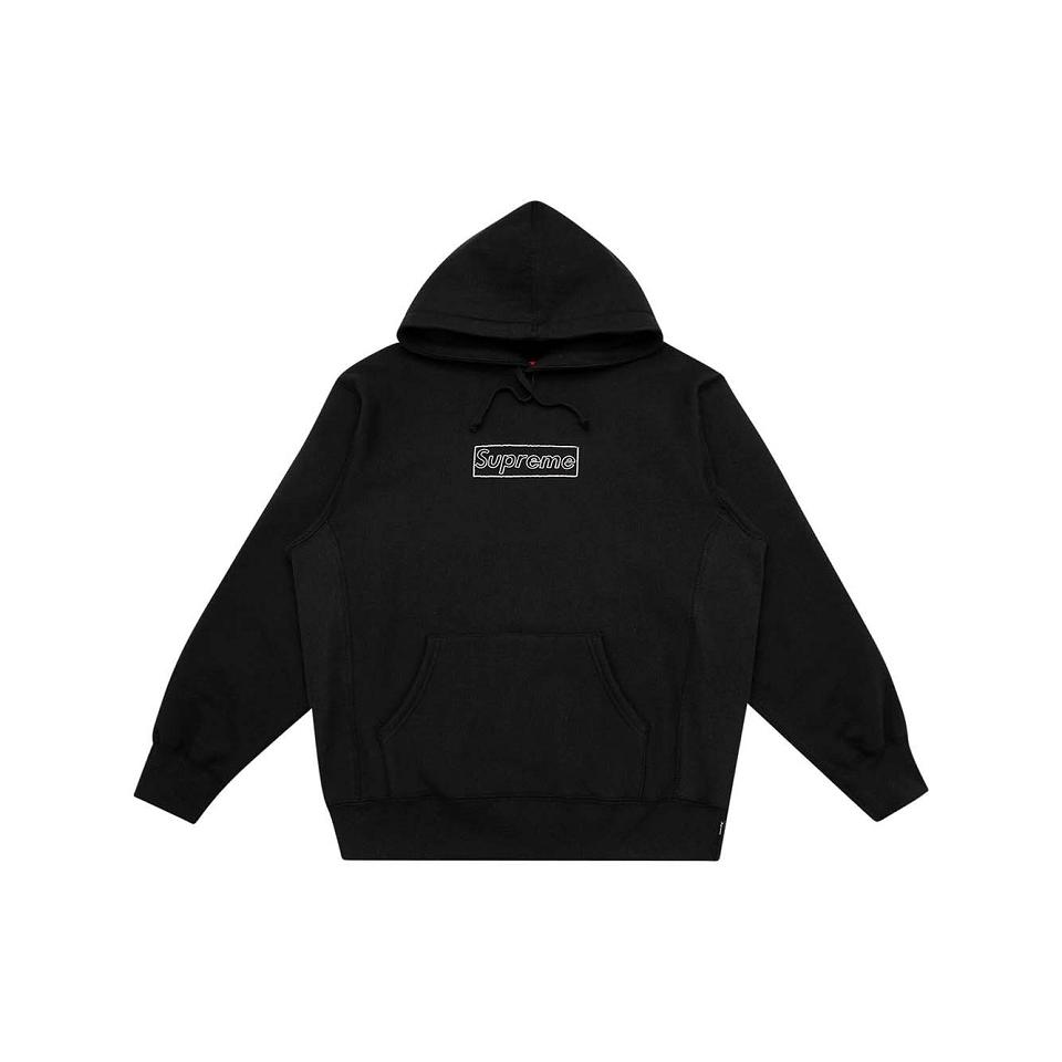 Black Supreme Kaws Chalk Logo Hoodie | PH478BC