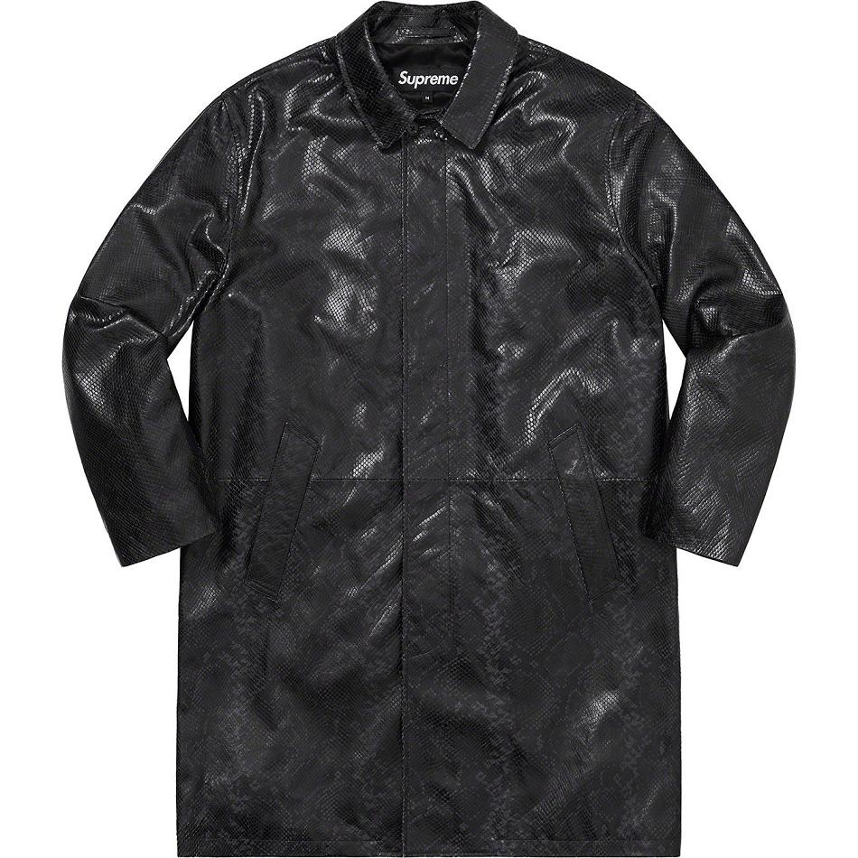 Black Supreme Leather Snake Trench Jackets | PH453NB