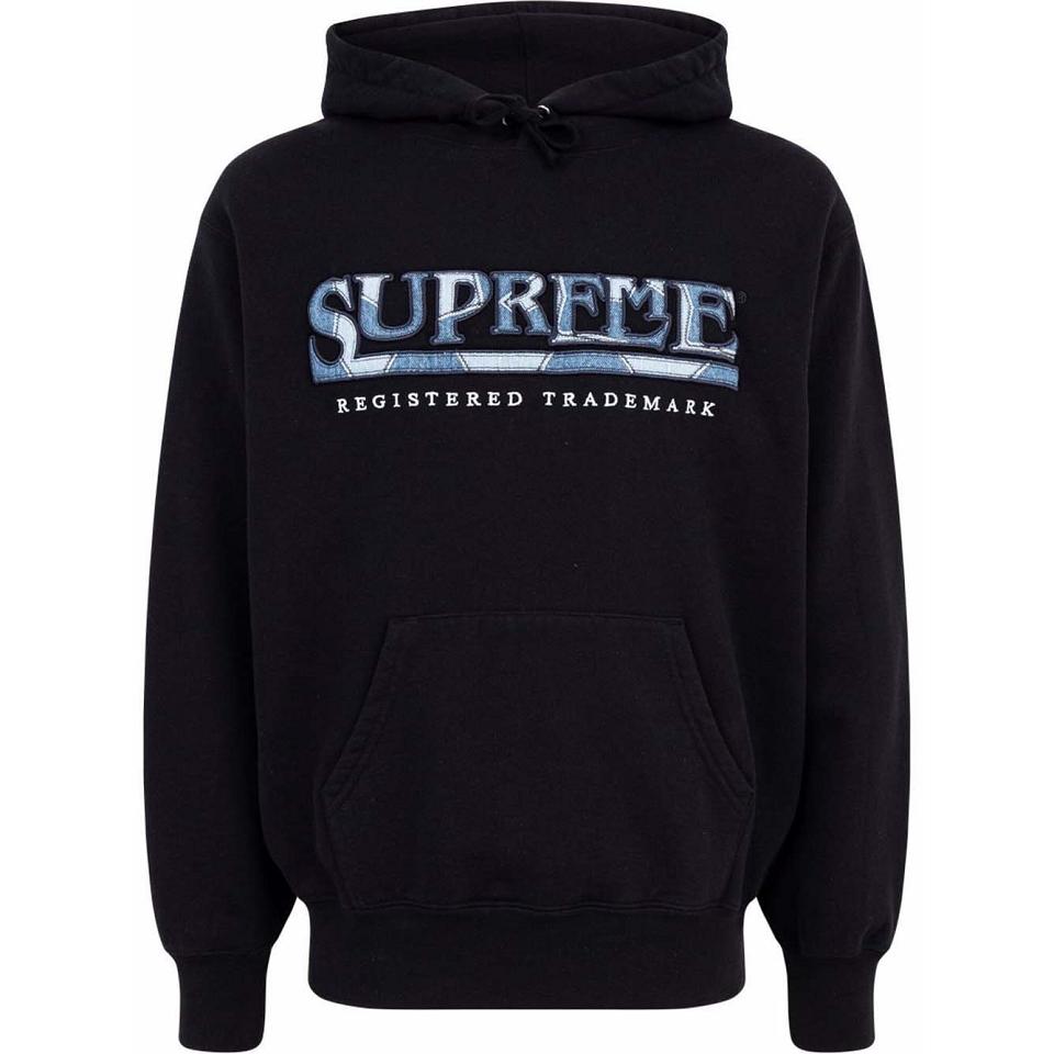 Black Supreme Logo Embroide Hoodie | PH473LH