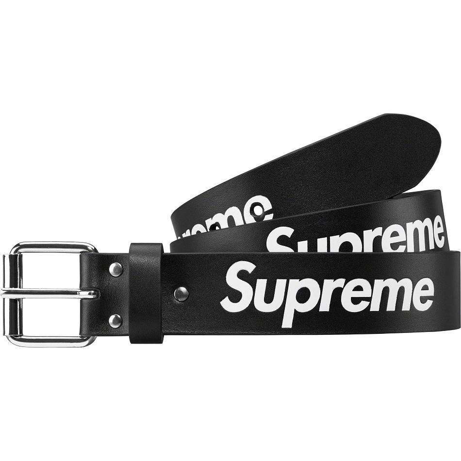 Black Supreme Repeat Leather Belt Belts | PH162ZG