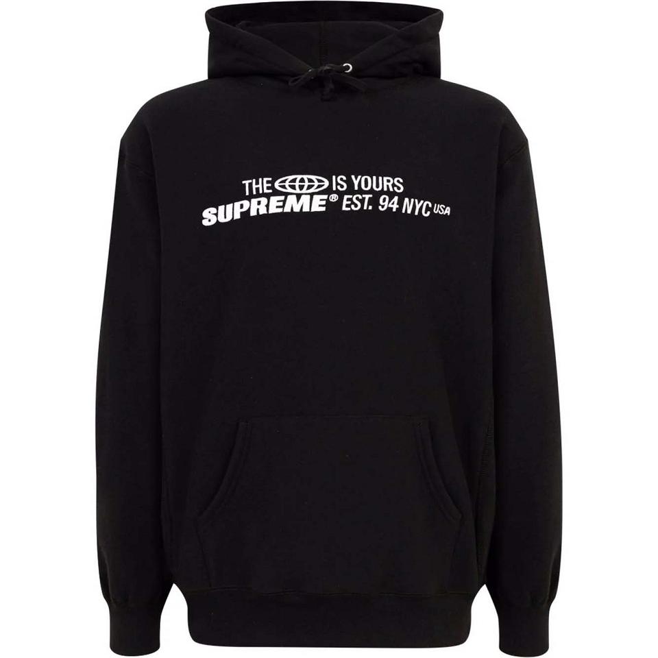 Black Supreme The World Is Yours Printed Hoodie | PH463OR