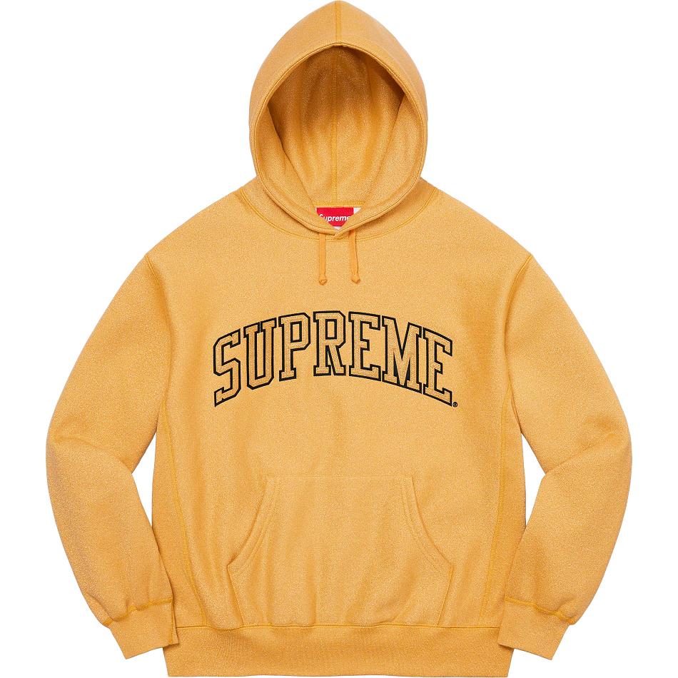 Gold Supreme Glitter Arc Hooded Sweatshirts | PH297NB