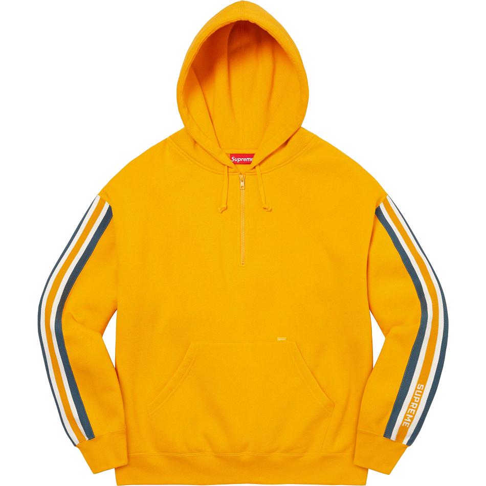 Gold Supreme Half Zip Hooded Sweatshirts | PH294CE