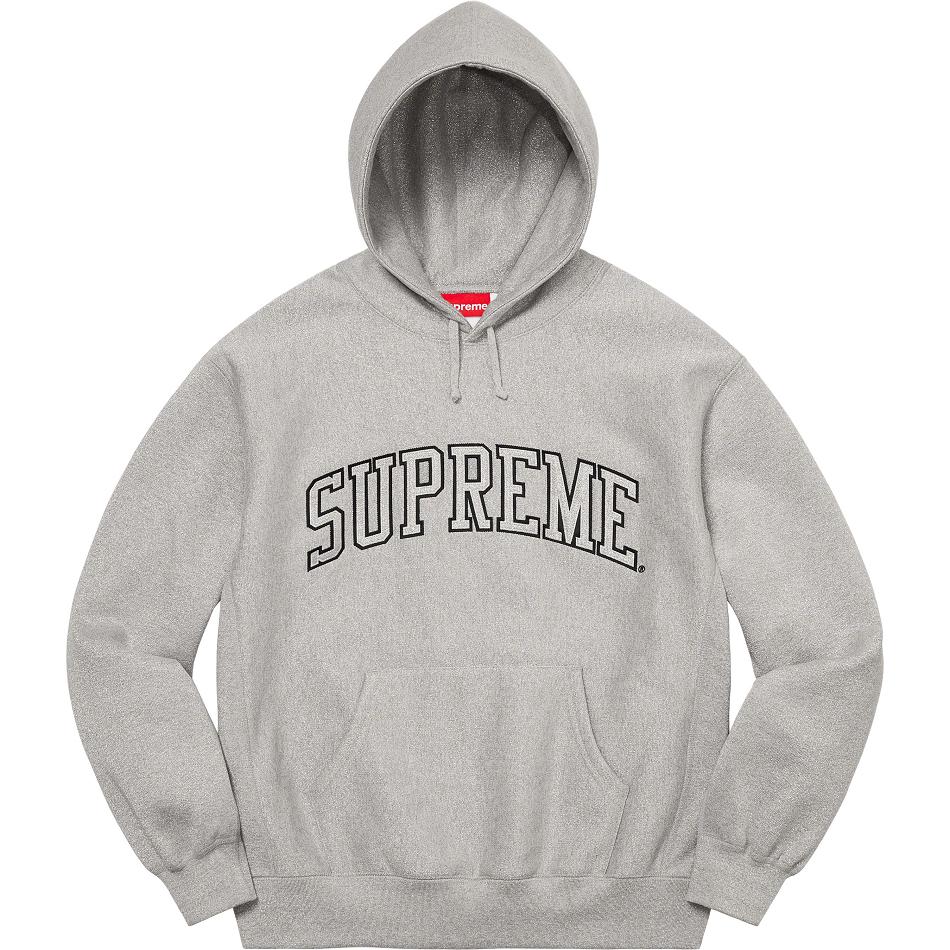 Grey Supreme Glitter Arc Hooded Sweatshirts | PH299QZ