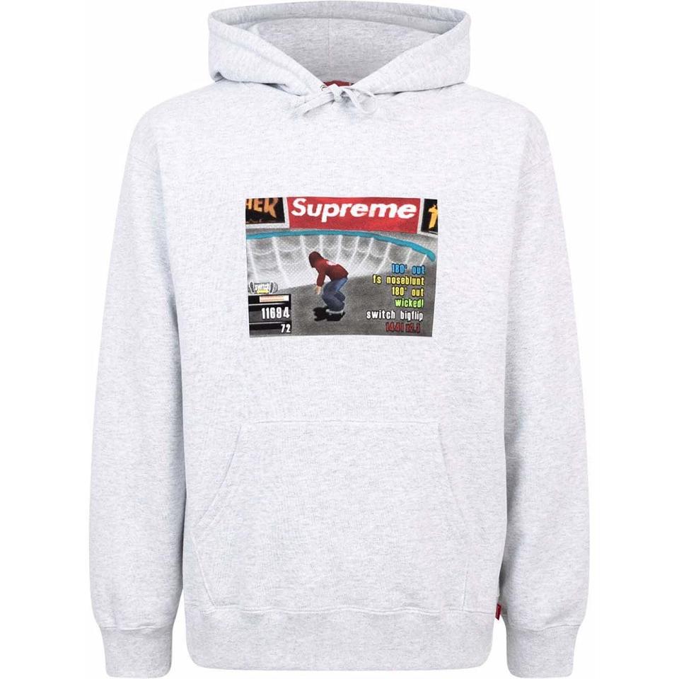 Grey Supreme X Thrasher Logo Print “FW21” Hoodie | PH455QZ