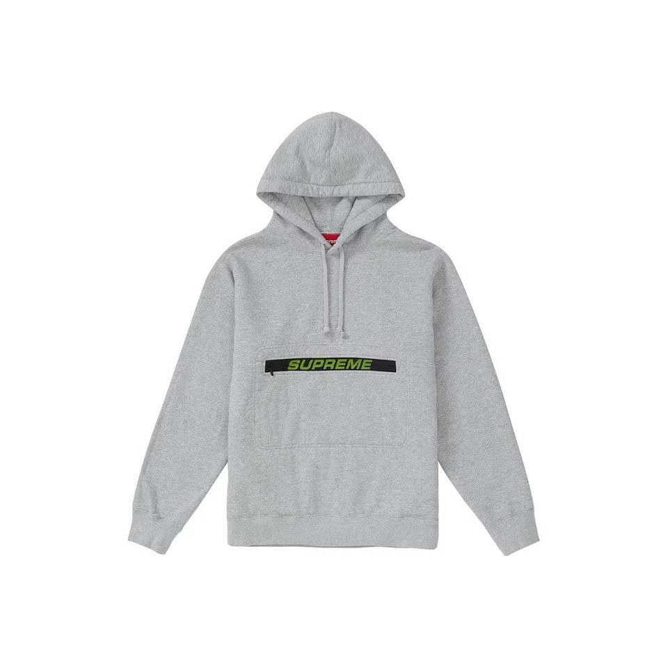 Grey Supreme Zip Pouch Hooded Sweatshirts | PH253UT