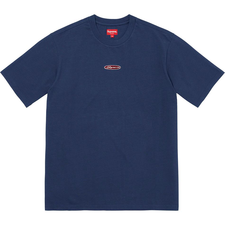 Navy Supreme Oval Logo S/S Top Sweaters | PH338FM