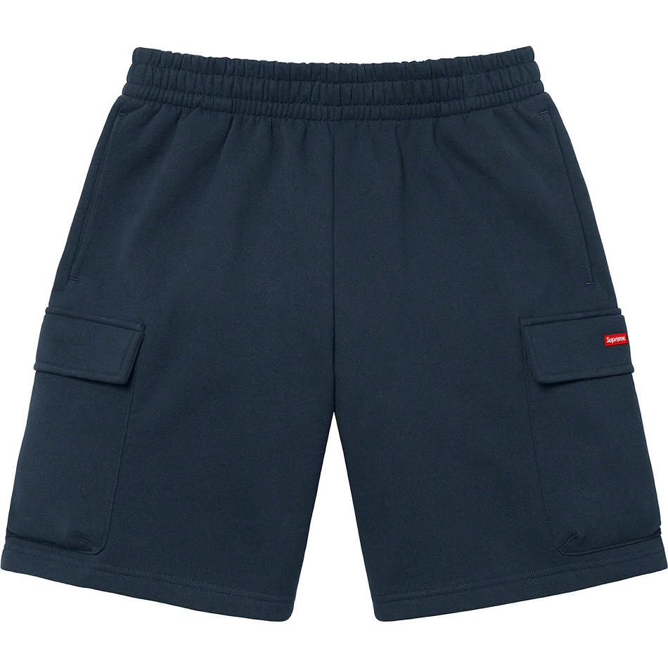 Navy Supreme Small Box Baggy Cargo Sweat Shorts | PH371XF