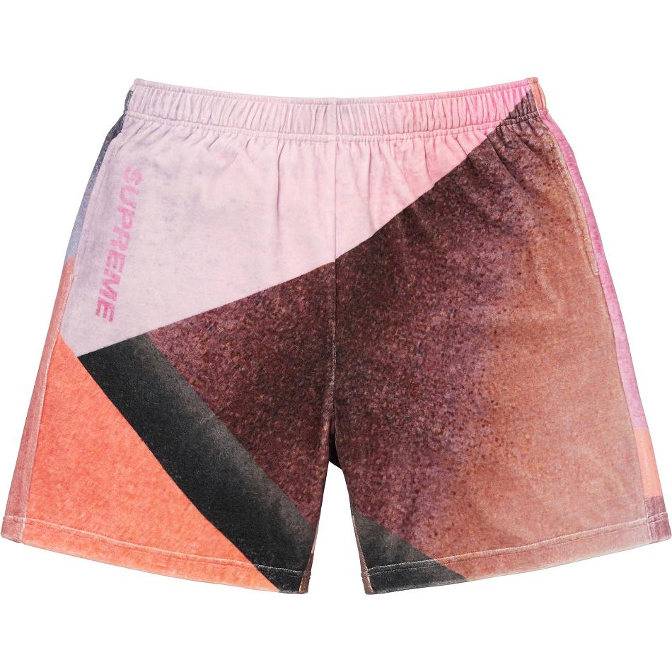 Pink Supreme Geo Velour Shorts | PH364FM