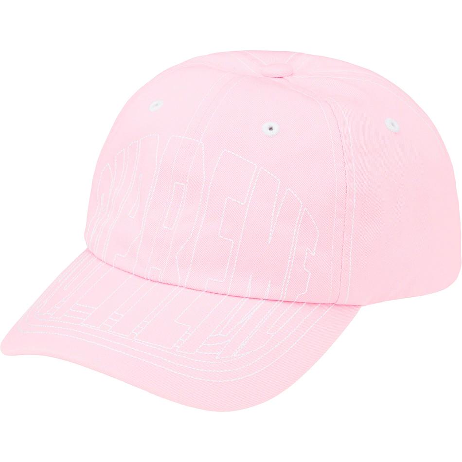 Pink Supreme Visor Stitch 6-Panel Hats | PH125OR