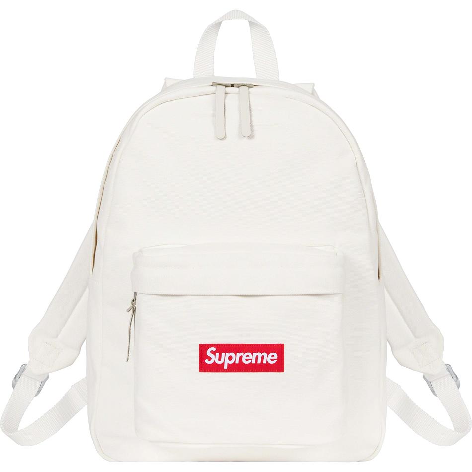 White Supreme Canvas Backpack Bags | PH165VD