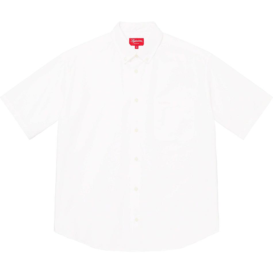 White Supreme Loose Fit S/S Oxford Shirts | PH383UT