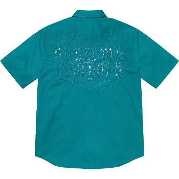 Aqua Supreme Croc Patch S/S Work Shirts | PH385OR