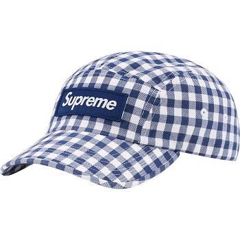 Blue Supreme Gingham Camp Cap Hats | PH115NB