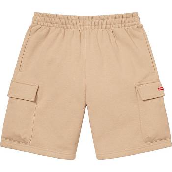 Brown Supreme Small Box Baggy Cargo Sweat Shorts | PH366HK