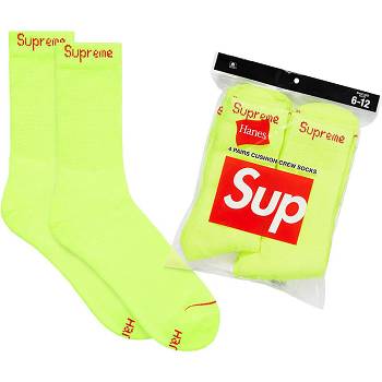 Green Supreme Hanes® Crew Socks (4 Pack) Socks | PH103DN