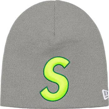 Grey Supreme New Era® S Logo Beanie Hats | PH151OR