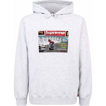 Grey Supreme X Thrasher Logo Print “FW21” Hoodie | PH455QZ