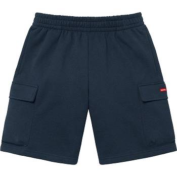 Navy Supreme Small Box Baggy Cargo Sweat Shorts | PH371XF