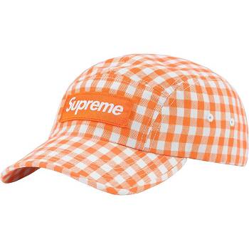 Orange Supreme Gingham Camp Cap Hats | PH118WY