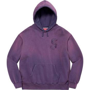 Purple Supreme Overdyed S Logo Hooded Sweatshirts | PH276RW