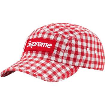 Red Supreme Gingham Camp Cap Hats | PH114BC