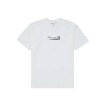 White Supreme Kaws Chalk Logo T Shirts | PH197EX