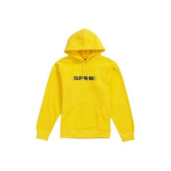 Yellow Supreme Motion Logo Hooded Sweatshirts | PH264KI